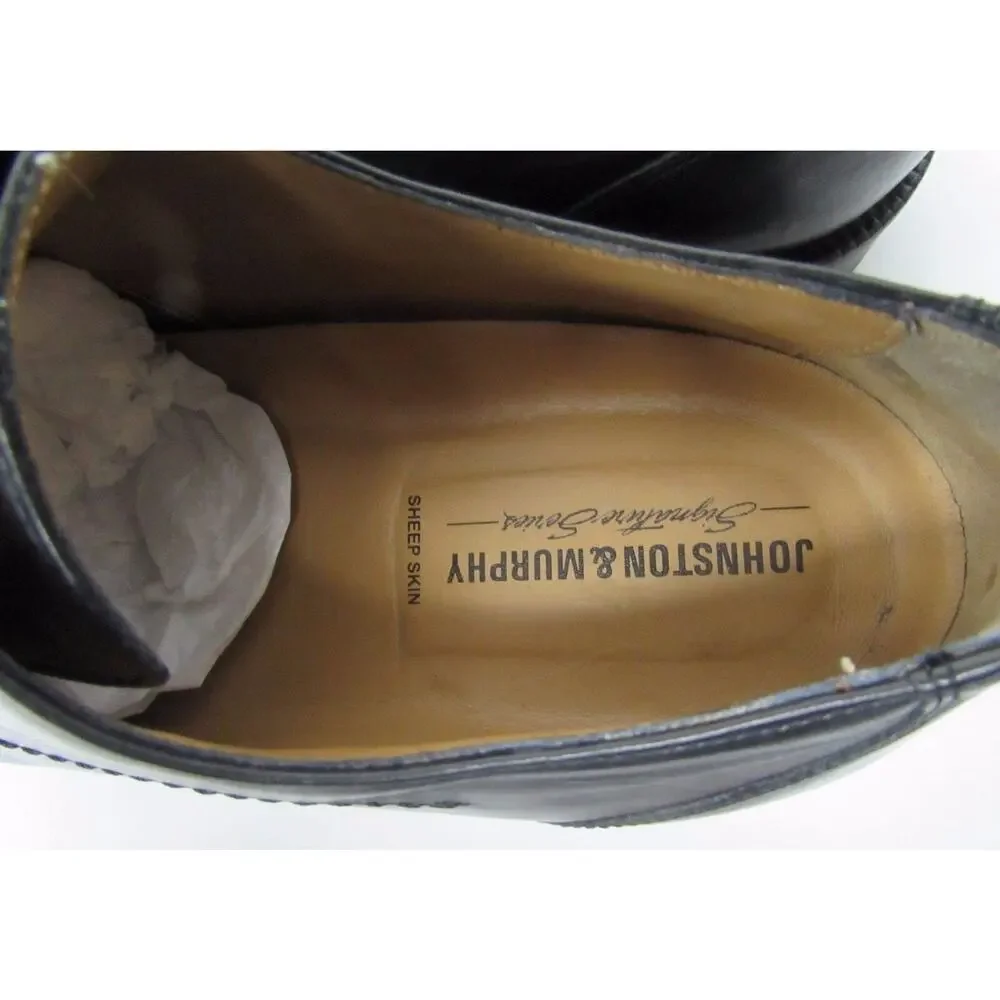 Johnston & Murphy men's size 9 M leather sheep skin shoes dress oxfords